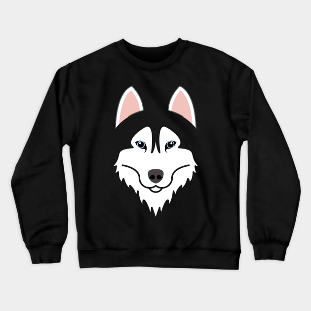 Siberian Husky dog face Crewneck Sweatshirt by ShirtBricks